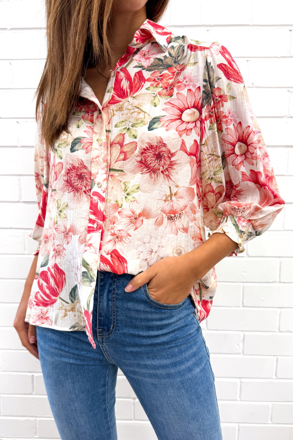 Soft Drapey Button Blouse
